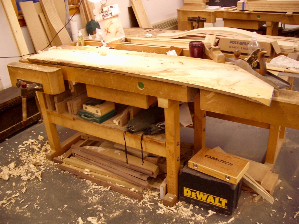 My bench at school in Maine: April 2004